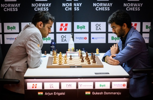 During the Norway Chess Tournament, Arjun and D. Gukesh.