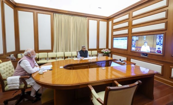 Prime Minister Narendra Modi chairing the PRAGATI meeting
