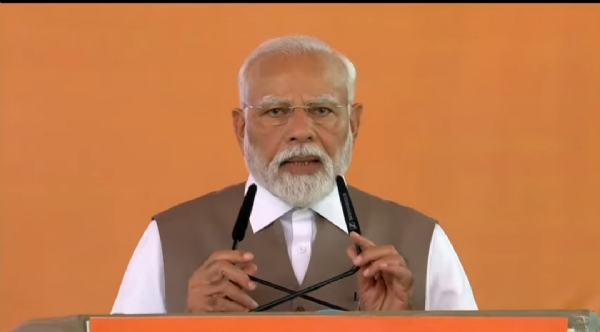PM Narendra Modi while addressing the gathering in Kanpur on Friday