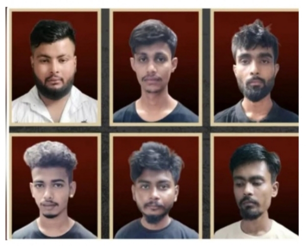 Guwahati: Image of the six accused arrested for performing dangerous stunts.