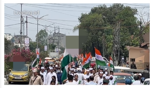 मणिपुर में कांग्रेस द्वारा निकाली तिरंगा यात्रा। मणिपुर में कांग्रेस द्वारा निकाली तिरंगा यात्रा।