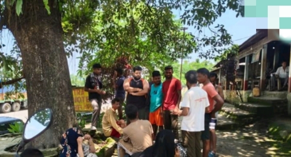 कछार के काटिगरा में गिरफ्तार सात बांग्लादेशी रोहिंग्या की तस्वीर।