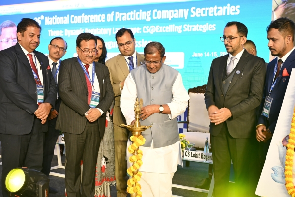 Guwahati: Assam Governor Lakshman Prasad Acharya inaugurating the 26th National Conference of Practising Company Secretaries on Saturday here.