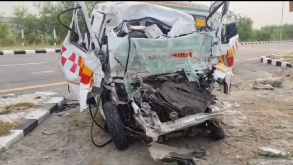 Collision was so severe that ambulance shattered into pieces