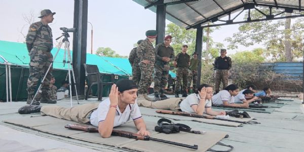 Major General Anupinder Singh Bevli, VSM, Inspires Cadets of CATC-J4 at NTA Nagrota