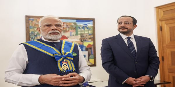 PM Modi receives Grand Cross of Order of Makarios III