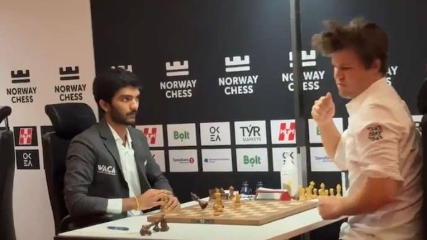 Gukesh D. beats Magnus Carlsen