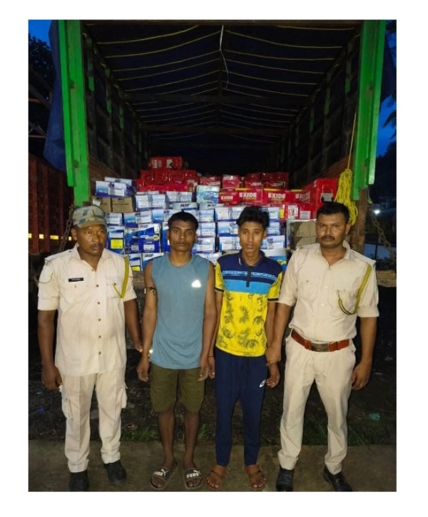 Guwahati: Truck carrying huge quantity of foreign liquor seized and two accused arrested.