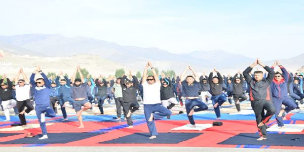 11TH INTERNATIONAL YOGA DAY WAS CELEBRATED AT AIR FORCE STATION, LEH