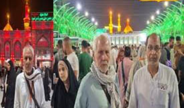 five pilgrims from Rasra town returned to their hometown on Tuesday