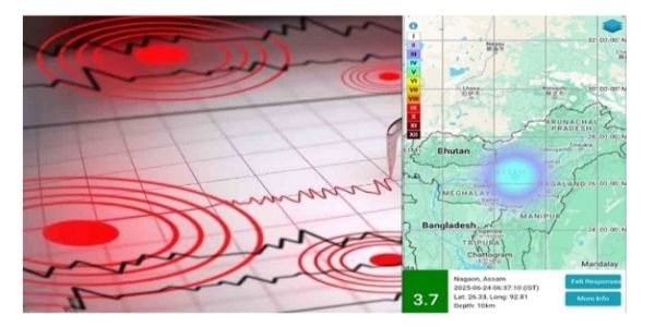 Earthquake of 3.7 magnitude in Nagon, no damage reported