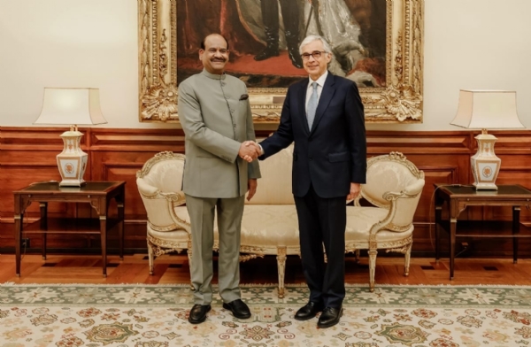 Om Birla meets with José Pedro Aguiar-Branco