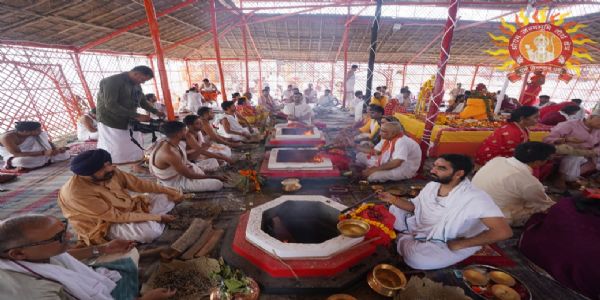 Ritual of consecration of Raja Ram Darbar and other idols going on in Ayodhya Ram Temple