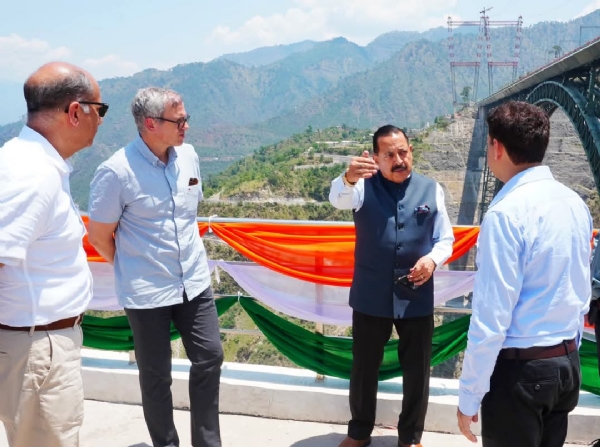CM Omar Abdullah, Dr Jitendra Singh, Review Final Prep at Chenab Bridge Before PM Modi’s Inauguration