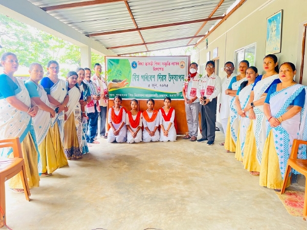 Image of the Vidya Bharati Shiksha Sanskriti Nyas organised awareness programme on World Environment Day.