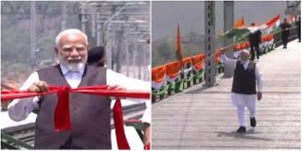 PM Modi inaugurates Chenab Railway Bridge, world