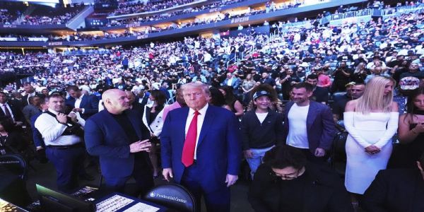 Trump attends UFC fight in New Jersey