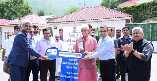 LG Sinha Flags Off Fleet Of Ambulances For Hospitals In Ramban And Anantnag