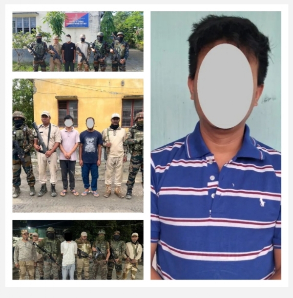 Image of the rebels arrested in Manipur.