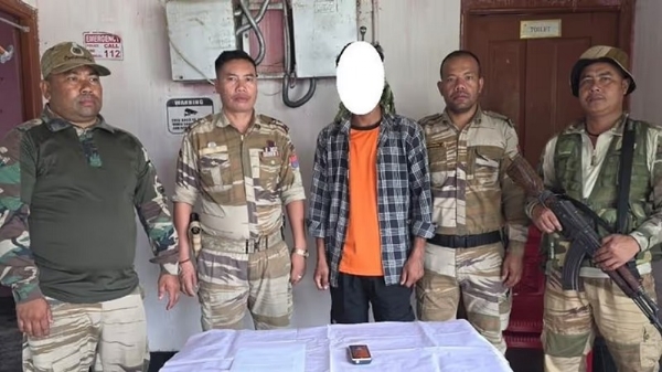 Image related to the Myanmar-trained RPF/PLA cadre held in Manipur’s Bishnupur district.