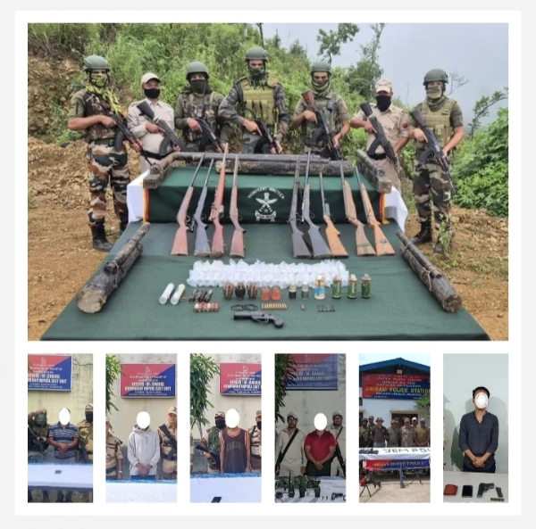 Image related to the Manipur Top ZUF(J) leader among five arrested and arms, ammunition recovery.