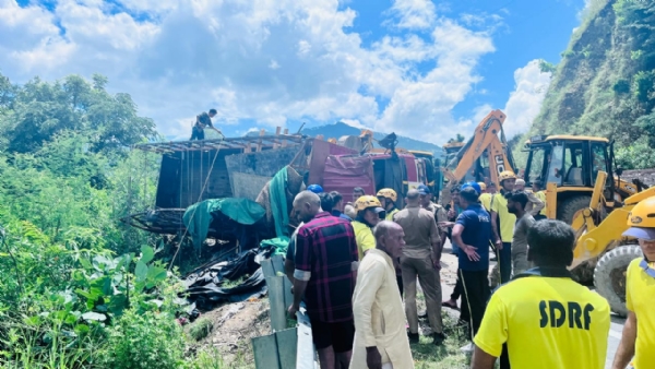 Rescue and relief team present at the site.