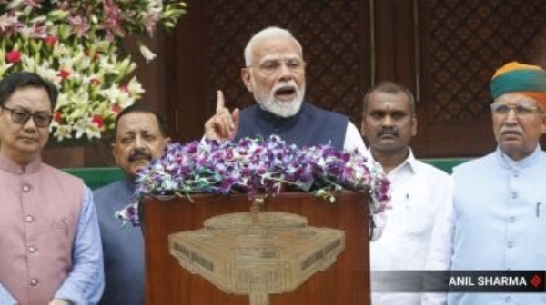 PM Narendra Modi briefed the media just before the commencement of the first day of the Monsoon Session on Monday