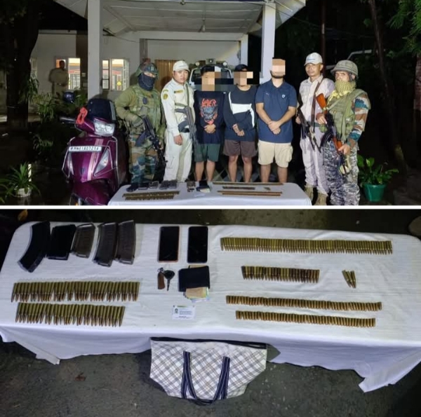 Image of the seized arms and explosives in Manipur.