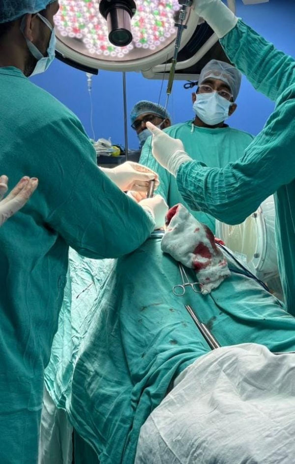 Patient suffering from spinal cord injury undergoes successful surgery at Swaroop Rani Nehru Hospital
