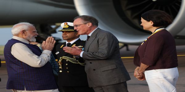 PM Modi arrives in London to strengthen India-UK bilateral ties, focusing on trade