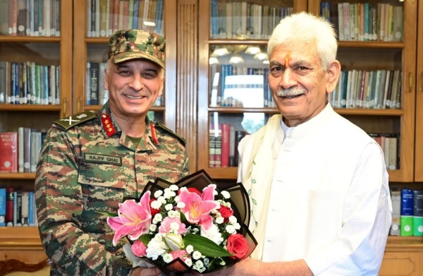 Lieutenant General Rajiv Ghai Calls On LG Manoj Sinha