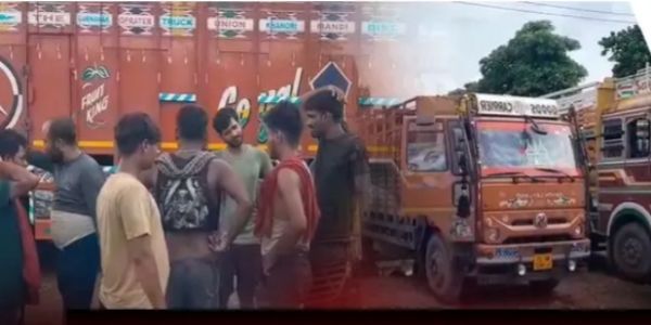 Over 100 goods trucks detained at Srirampur interstate checkpoint, drivers face hardships