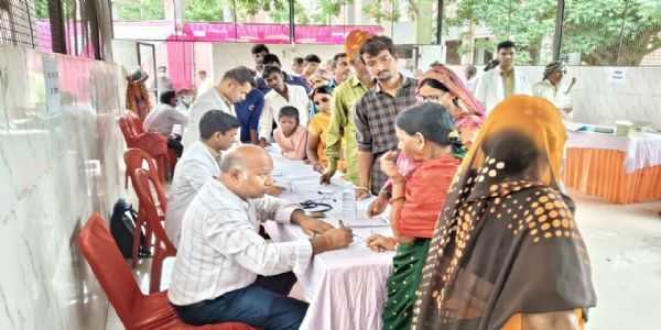 Free health camp organized in Shankargarh, Prayagraj on World Hepatitis Day