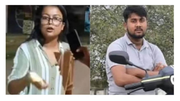 Image of the arrested Assamese actress Nandini, accused in the hit-and-run case, and deceased Samiul Haque.