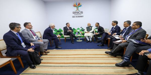 PM Modi meets with President of Uruguay on sidelines of 17th BRICS Summit in Rio de Janeiro