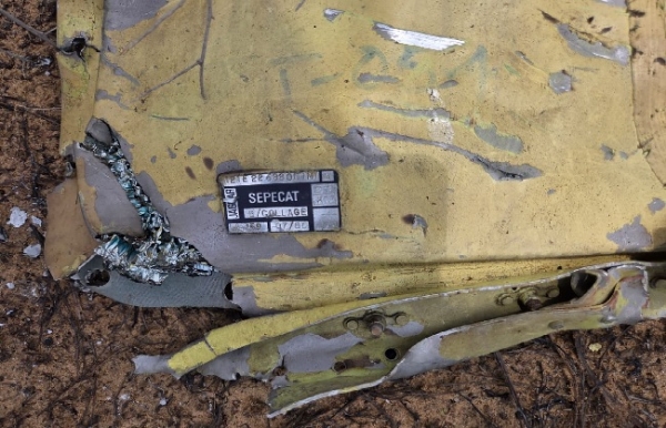 Debris of the crashed Jaguar fighter plane in Churu, Rajasthan.