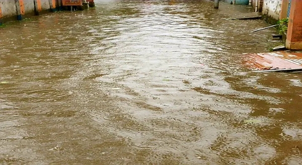 Drainage system exposed in rain, drains overflow in Krishnanagar