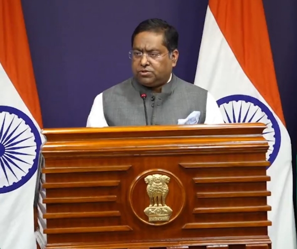 MEA official Spokesperson Randhir Jaiswal  during weekly Media Briefing