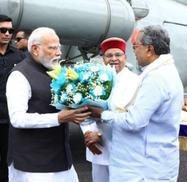 PM Modi arrives in Bengaluru ahead of Yellow Line inauguration
