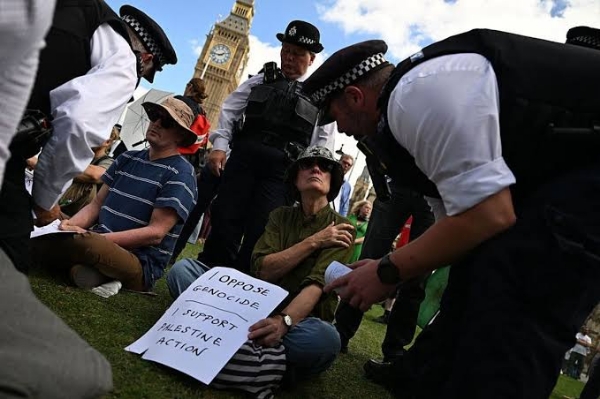 Hundreds Arrested at London Protest Supporting Banned Palestine Action Group