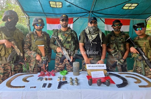 Security Forces Recover Arms & Ammunition From Forest Area In J&K’s Kupwara