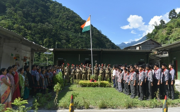 Image of the Indian Army Celebrating the 79th Independence Day at India-China Border.