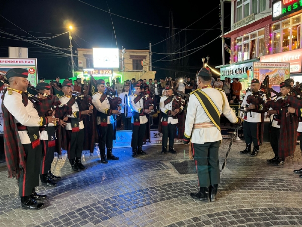 BAND DISPLAY BY ARMED FORCES ON THE EVE OF 79TH  INDEPENDENCE DAY