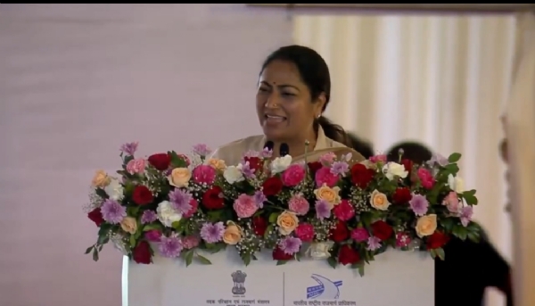 CM Rekha Gupta speaking at the event