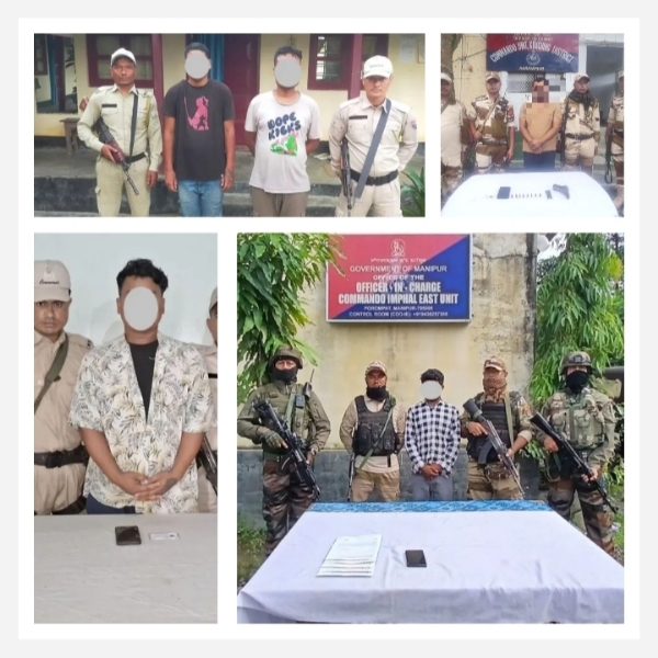 Image of the rebels arrested in Manipur.