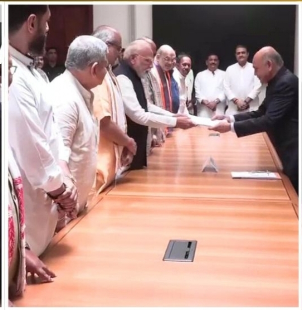 NDA candidate C.P. Radhakrishnan filing nomination for the post of Vice President