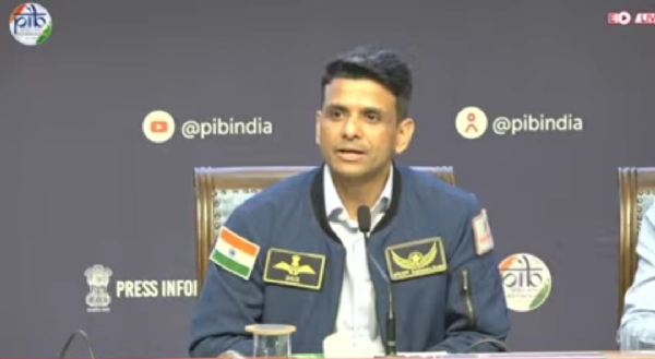 Shubhanshu Shukla Addressing a press conference at the National Media Centre in New Delhi
