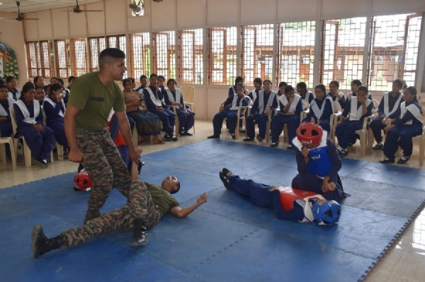 Image related to the Self-Defence Workshop for Girl Students in Aalo.