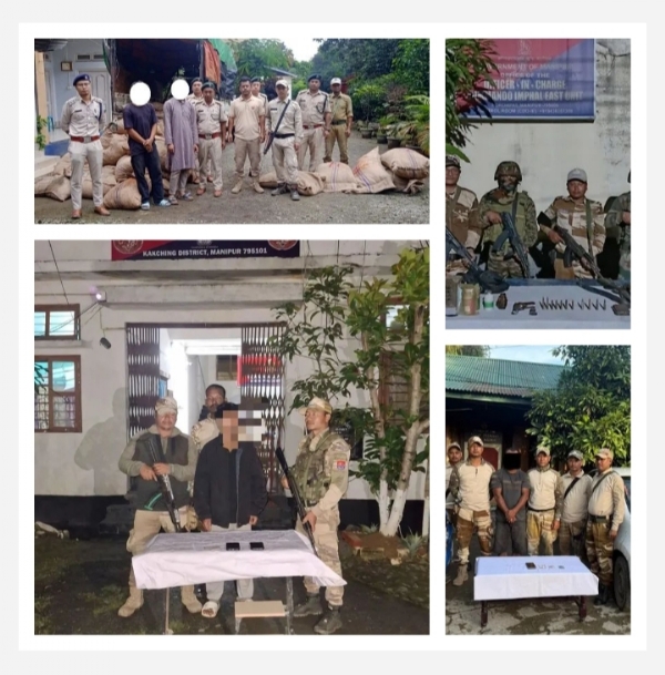 Image related to the KYKL cadre nabbed; arms cache and contraband seized in multiple Manipur raids.