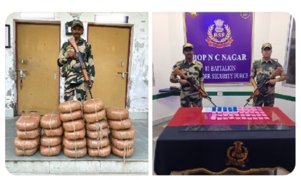 Image of the seized snuggled goods by BSF in Tripura.